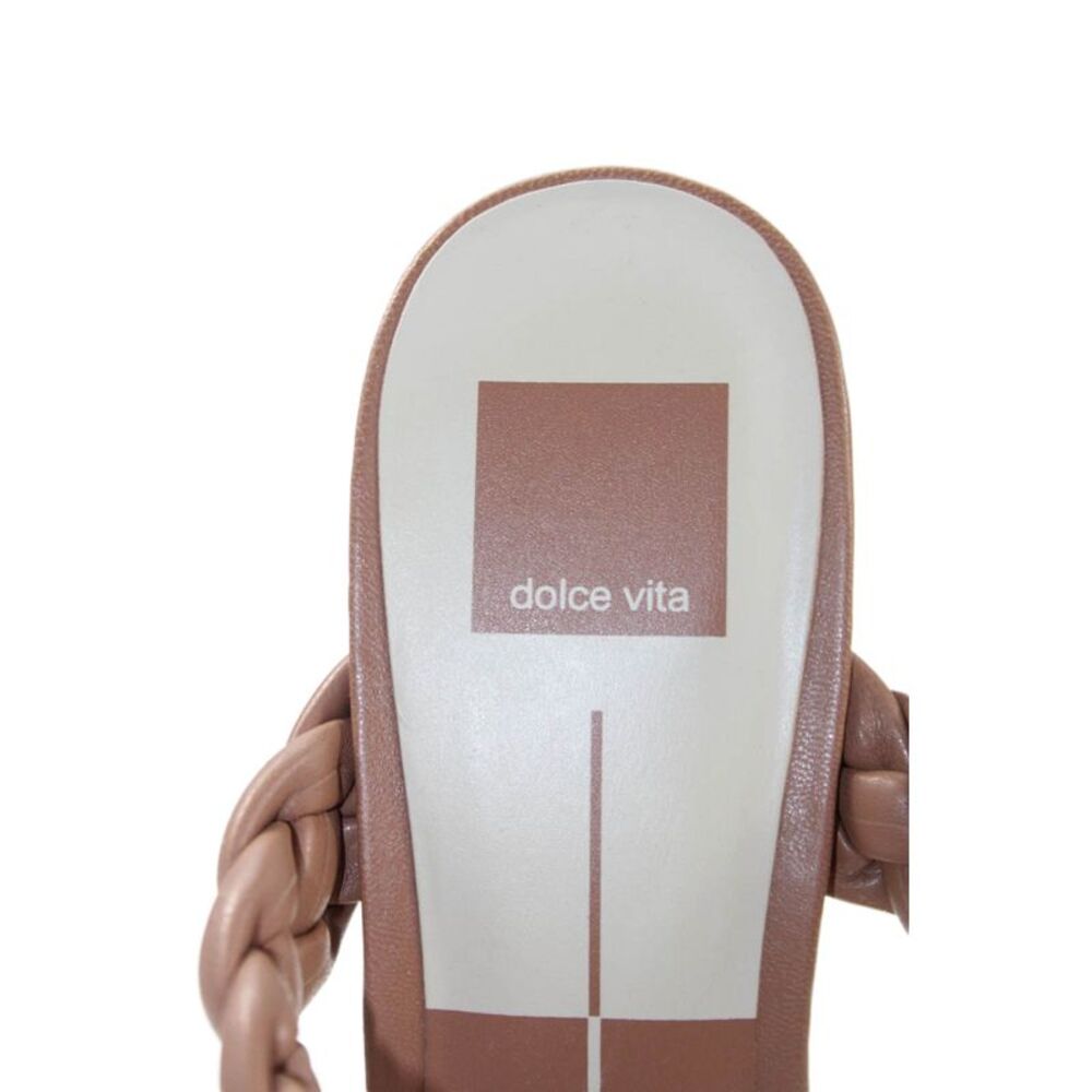 Dolce Vita Womens Braided Straps Slide On Sandal Heels Brown Size 11 - Picture 6 of 6